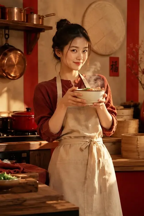 《御膳房小厨娘》短剧竖版封面,古装题材