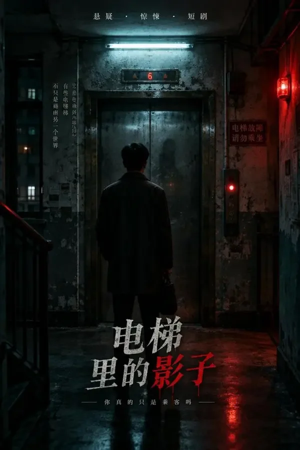 《凌晨三点的电梯第 18 层》短剧竖版封面,悬疑题材