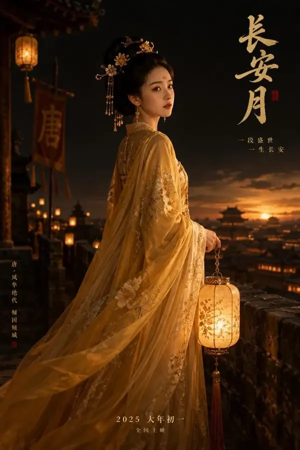 《梦回长安的第七封家书》短剧竖版封面,古装题材